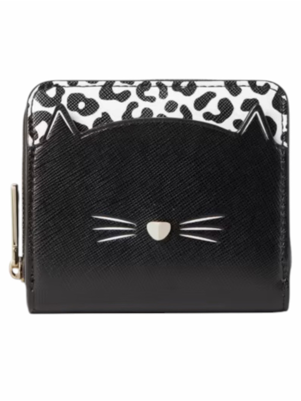 Kate Spade New York Meow Cat Saffiano Small Leather Wallet